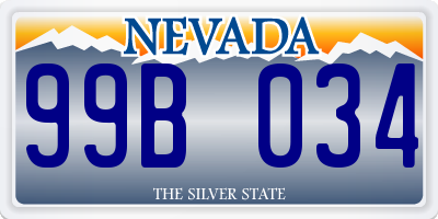 NV license plate 99B034