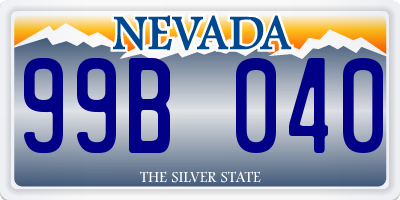 NV license plate 99B040