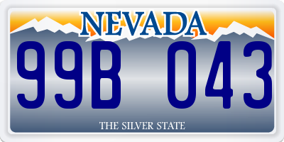 NV license plate 99B043
