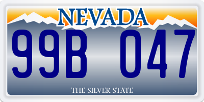 NV license plate 99B047