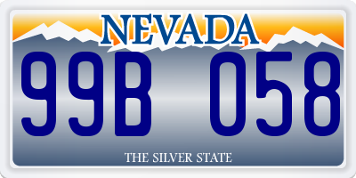 NV license plate 99B058