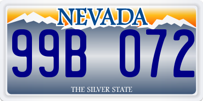 NV license plate 99B072