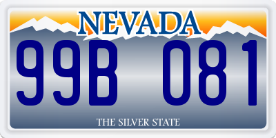 NV license plate 99B081