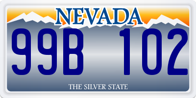 NV license plate 99B102