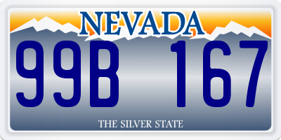 NV license plate 99B167
