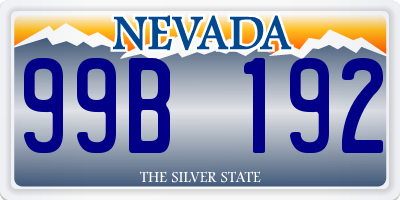 NV license plate 99B192