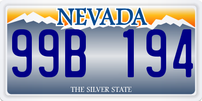 NV license plate 99B194