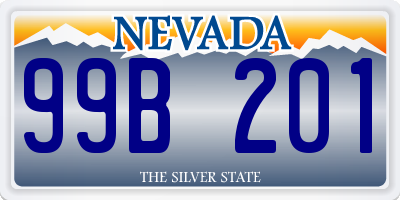 NV license plate 99B201