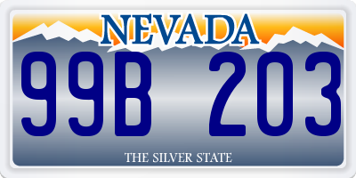 NV license plate 99B203