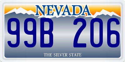 NV license plate 99B206