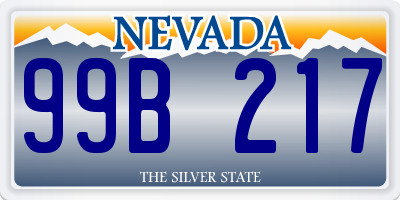 NV license plate 99B217
