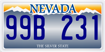 NV license plate 99B231