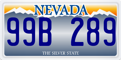 NV license plate 99B289