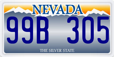 NV license plate 99B305
