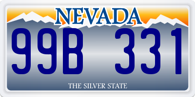 NV license plate 99B331