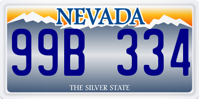 NV license plate 99B334
