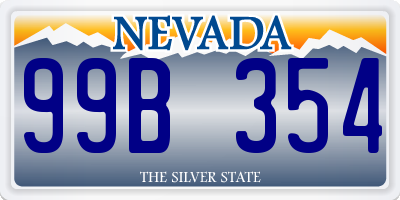 NV license plate 99B354