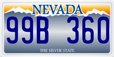 NV license plate 99B360