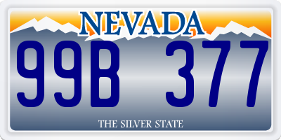 NV license plate 99B377