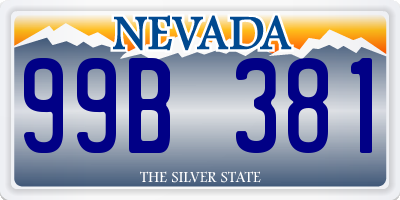 NV license plate 99B381