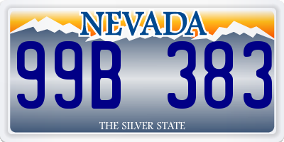 NV license plate 99B383