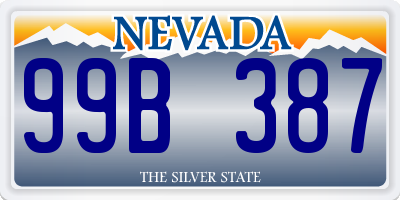 NV license plate 99B387