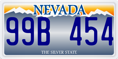 NV license plate 99B454