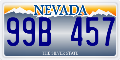 NV license plate 99B457