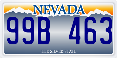 NV license plate 99B463
