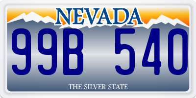 NV license plate 99B540