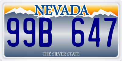 NV license plate 99B647