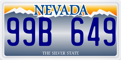 NV license plate 99B649
