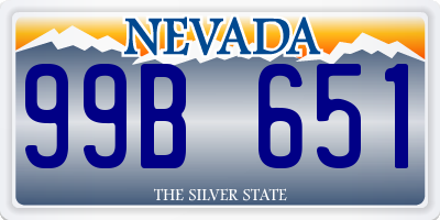 NV license plate 99B651