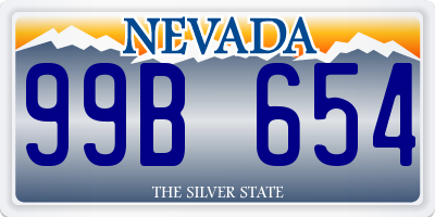 NV license plate 99B654