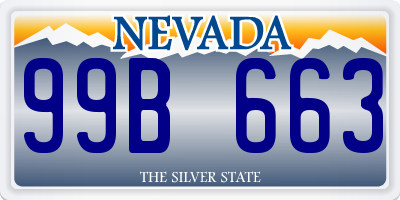 NV license plate 99B663
