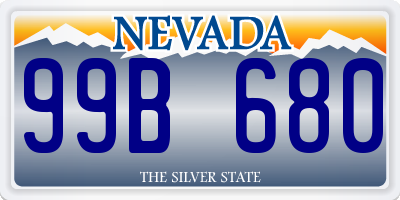 NV license plate 99B680