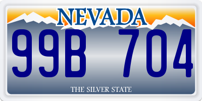 NV license plate 99B704