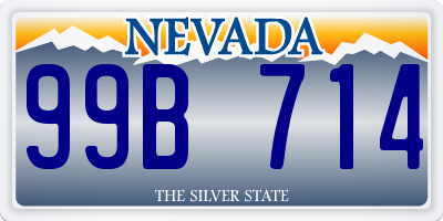 NV license plate 99B714