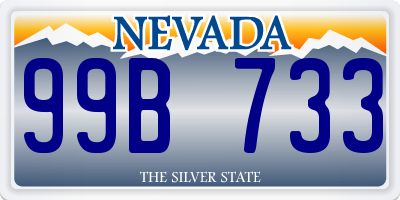 NV license plate 99B733
