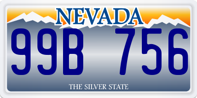NV license plate 99B756