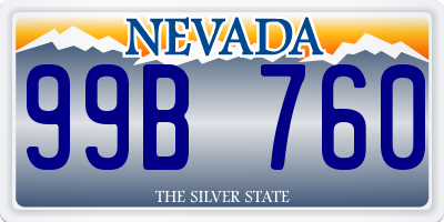 NV license plate 99B760