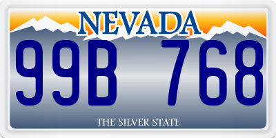 NV license plate 99B768