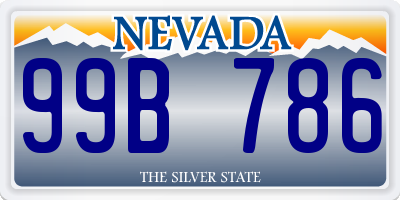 NV license plate 99B786