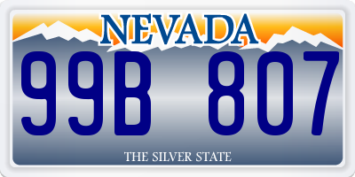 NV license plate 99B807