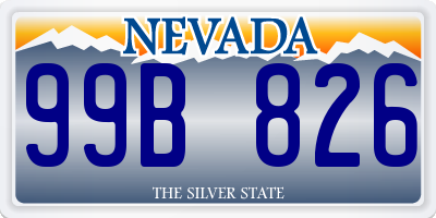 NV license plate 99B826