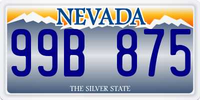 NV license plate 99B875