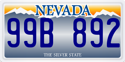 NV license plate 99B892