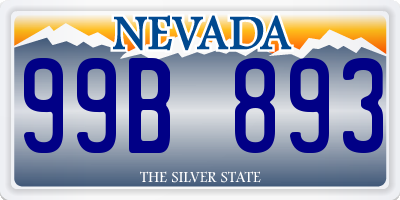 NV license plate 99B893