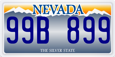 NV license plate 99B899