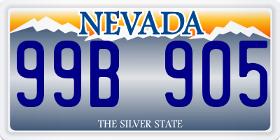 NV license plate 99B905